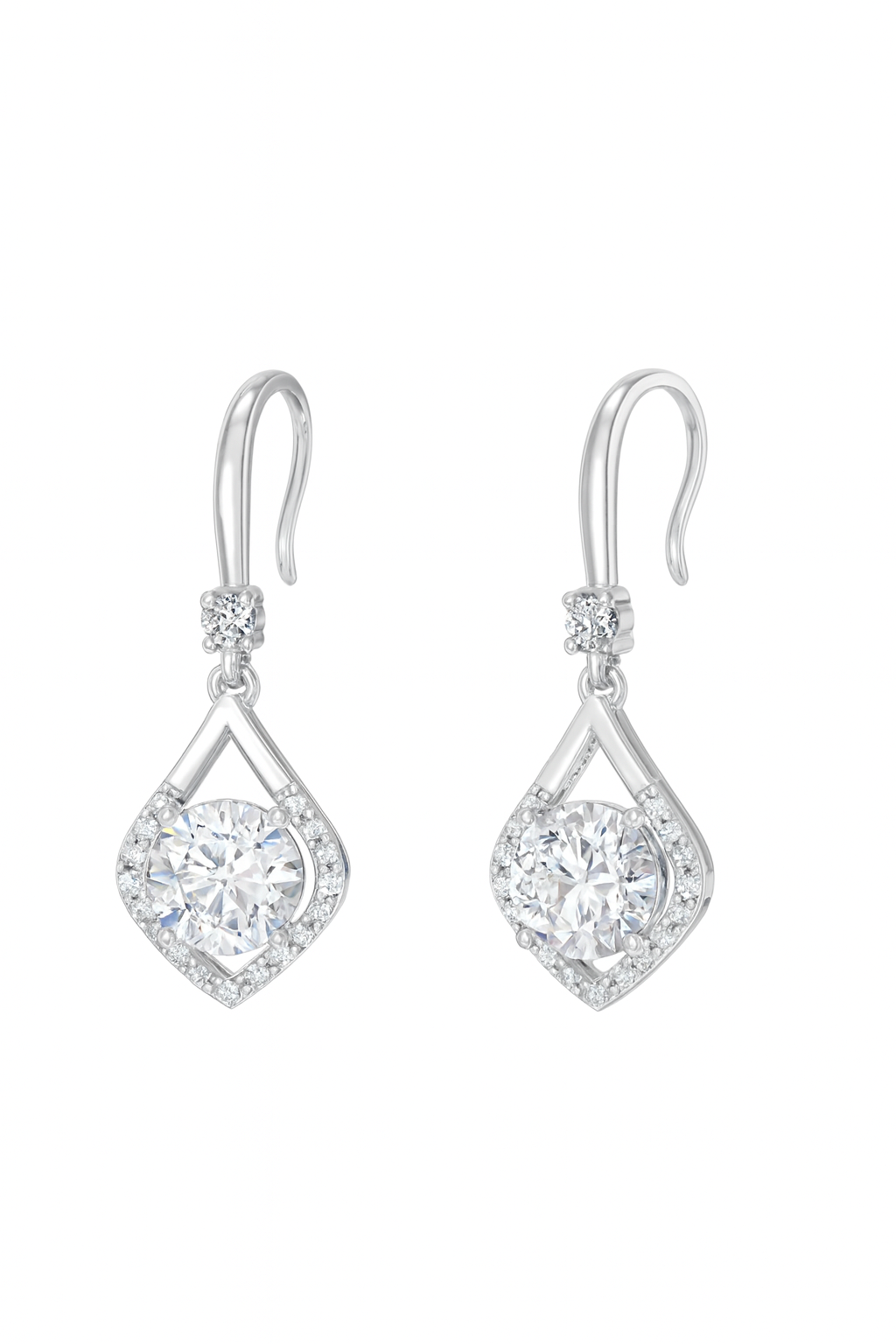 The Nova Teardrop Moissanite Drop Earrings – 2 Carat | 925 Sterling Silver or Gold Plated