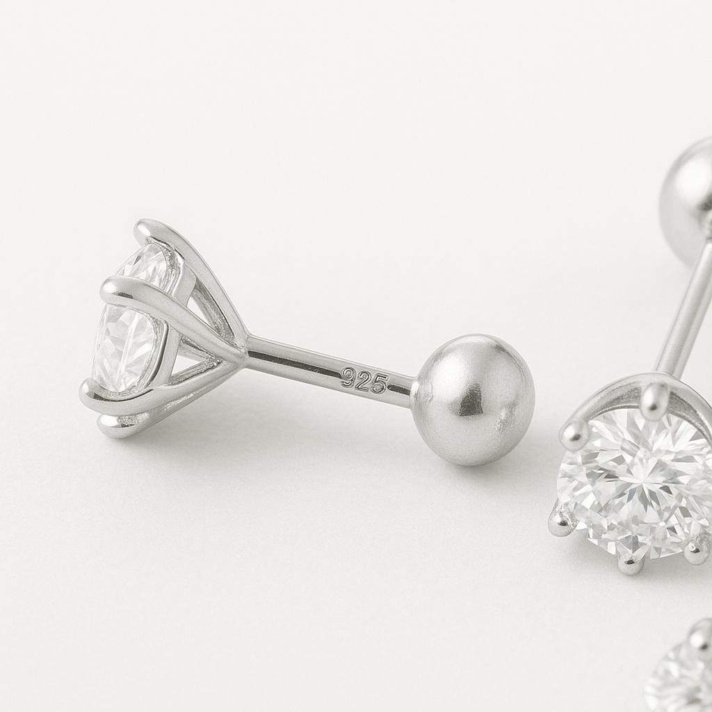 The Celeste Classic Moissanite Stud Earrings | 925 Sterling Silver or Gold Plated