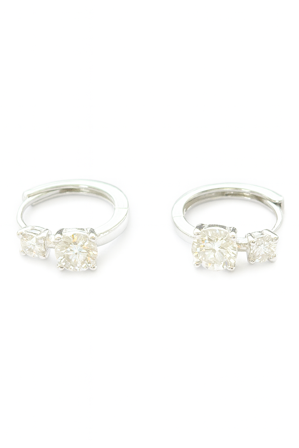 The Radiant Duo Moissanite Drop Earrings – 925 Sterling Silver or Gold Plated