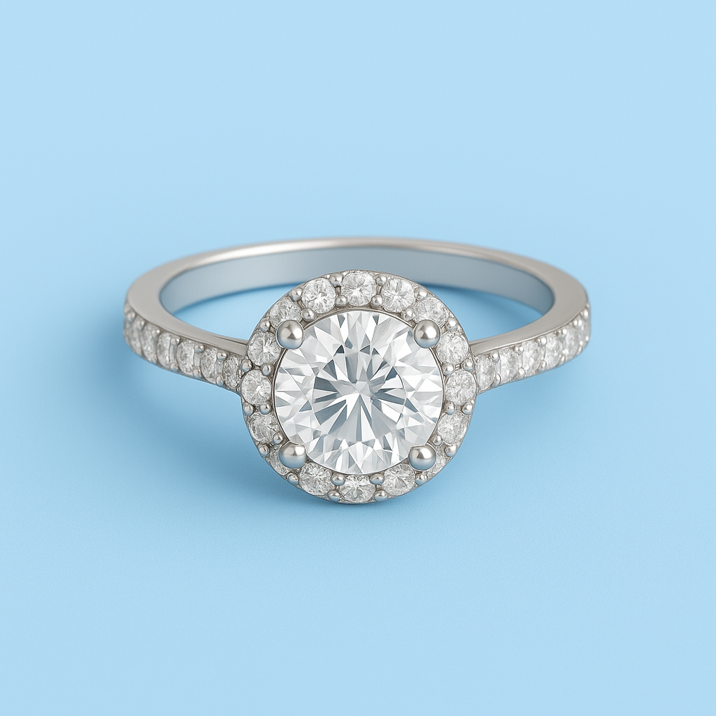 Solar Round Cut Moissanite Ring