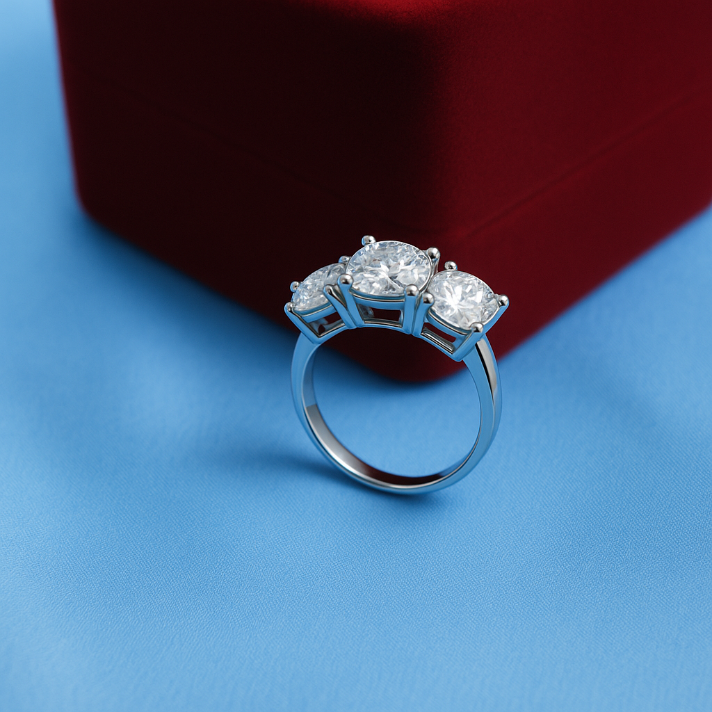Three Stone Moissanite Ring