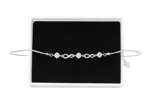 The Infinity Grace Moissanite Bracelet – 1.5 Carat Total | 925 Sterling Silver or Gold Plated