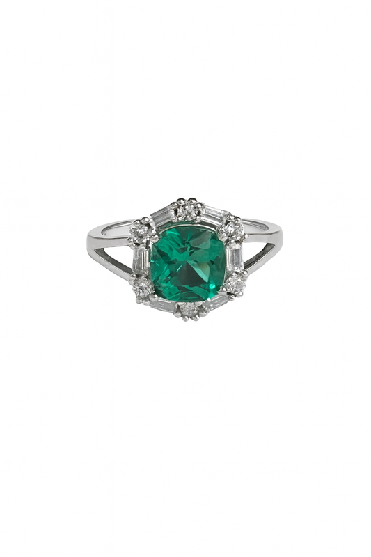 Emerald-Cut 5A Zirconia Ring – 925 Sterling Silver | Sizes 4-9