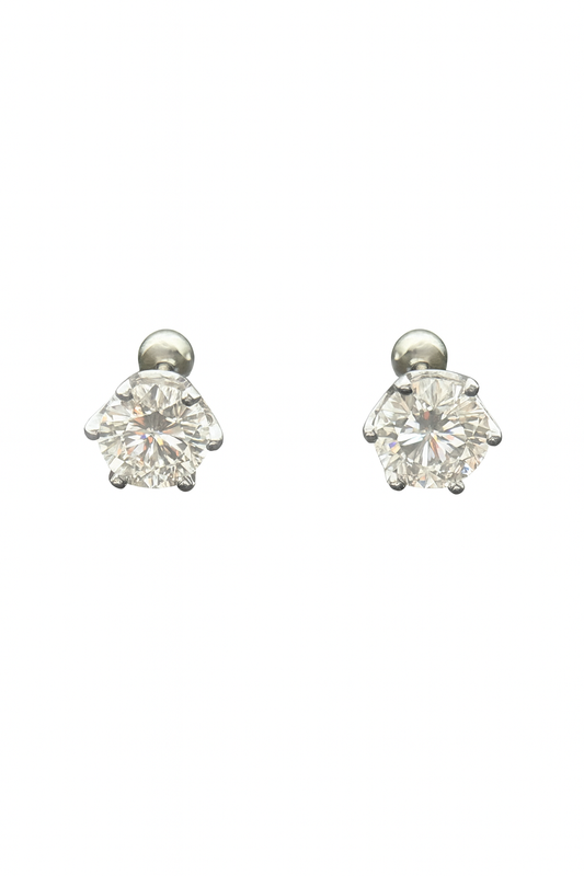 The Celeste Classic Moissanite Stud Earrings | 925 Sterling Silver or Gold Plated