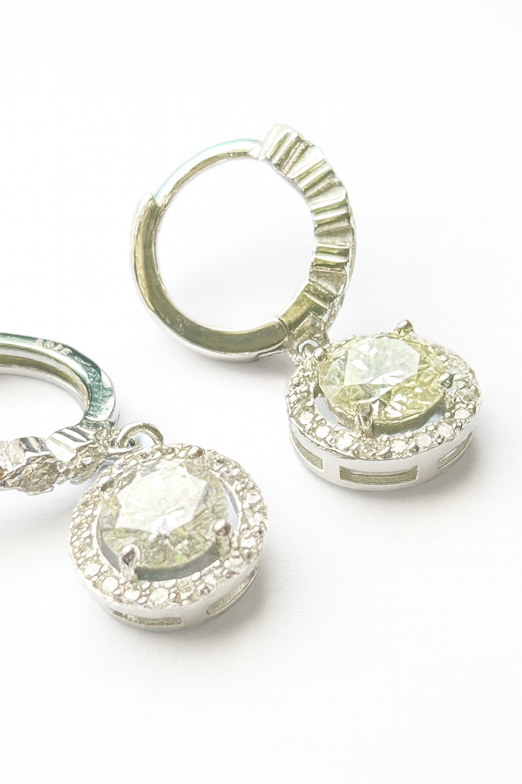 The Eclipse Halo Moissanite Drop Earrings | 925 Sterling Silver or Gold Plated