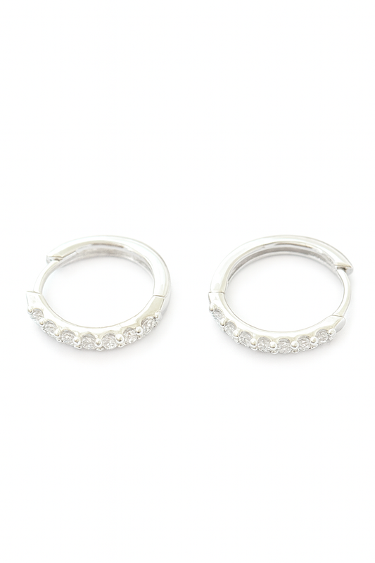 The Luminous Hoop Moissanite Earrings | 925 Sterling Silver or Gold Plated