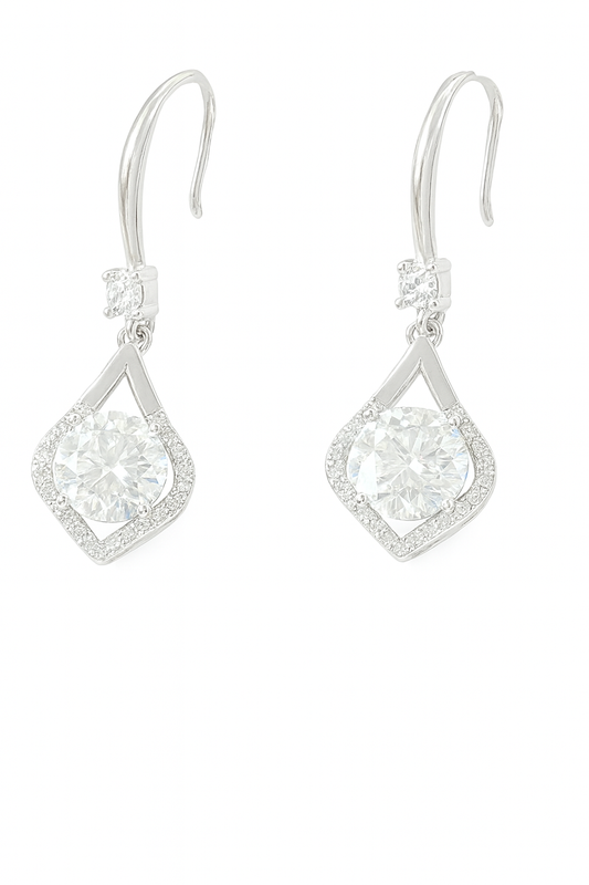 The Nova Teardrop Moissanite Drop Earrings – 2 Carat | 925 Sterling Silver or Gold Plated