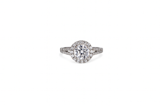 The Celeste Halo Moissanite Ring – 2 & 3 Carat | 925 Sterling Silver / Gold Plated (Sizes 6–9)