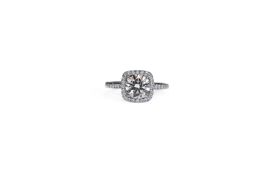 2 Carat Cushion-Cut Moissanite Halo Adjustable Ring – 925 Sterling Silver | Gold Plating Available