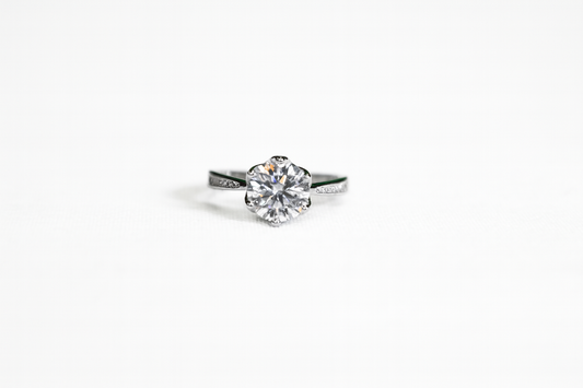 3 Carat Floral Moissanite Ring | 925 Sterling Silver | Gold Plating Available